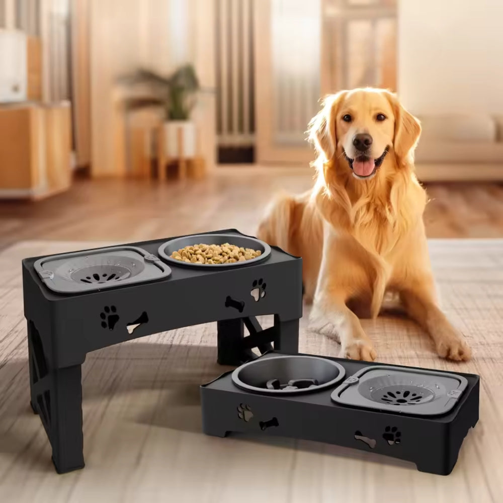 FlowBowl™ – Ciotola regolabile per cani e gatti con doppio scomparto e filtro anti-schizzi