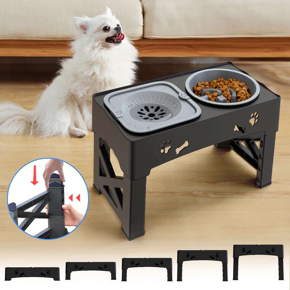 FlowBowl™ – Ciotola regolabile per cani e gatti con doppio scomparto e filtro anti-schizzi